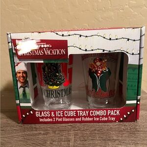 National Lampoon’s Christmas Vacation Pint Glasses Ice Cube Tray Griswold NIB